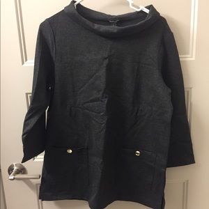 Tailored deep grey tunic shirt